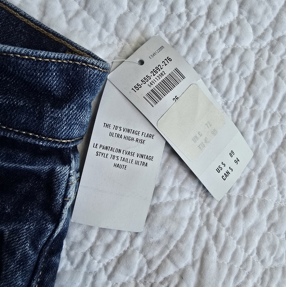 Abercrombie & Fitch The 70s Vintage Flare Ultra High Rise Blue Jeans 26 Regular - Picture 5 of 16